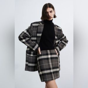 H&M Plaid Oversized Jacket and Mini Skirt